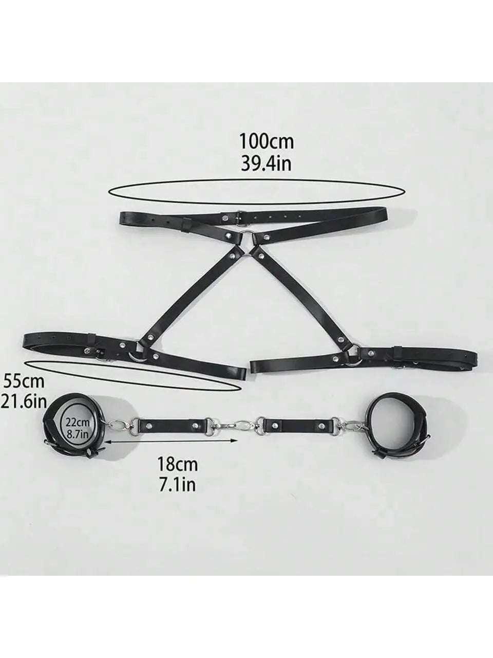 Leather BDSM Kit Handcuffs