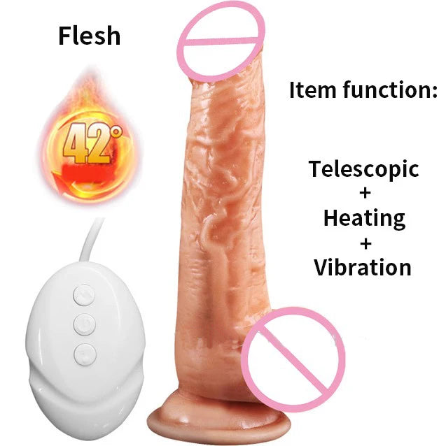 Soft Big Telescopic Dildo Vibrator